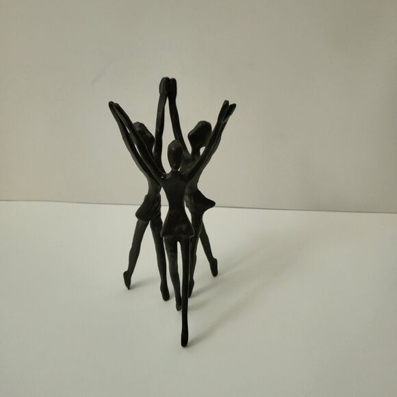 Metal Iron Ballet Dancers Sculpture Ornament High Quality Desk Figurine Black - Picture 7 of 7